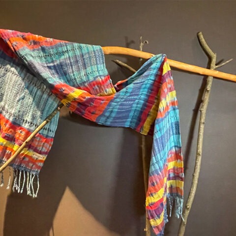 Singularitaet-Coma_handgefertigte-Einzelstuecke_Schal_Baumwolle_Harlekin 1